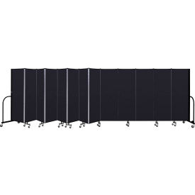 Portable Room Divider - 13 Panel - 6'H x 24'1"W - Charcoal Black