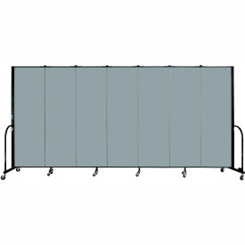 Portable Room Divider - 7 Panel - 6'H x 13'1"W - Grey Stone