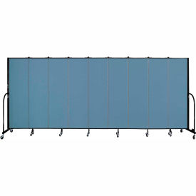 9 Panel Portable Room Divider, 6'8"H x 16'9"W, Fabric Color: Summer Blue