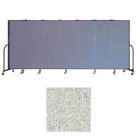 7 Panel Portable Room Divider, 6'H x 13'1"W, Vinyl Color: Granite
