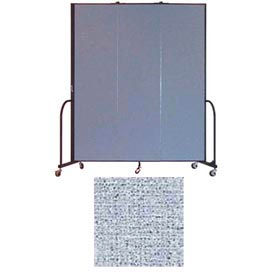 3 Panel Portable Room Divider, 7'4"H x 5'9"W, Color: Blue Tide