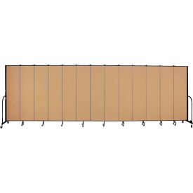 13 Panel Portable Room Divider, 7'4"H x 24'1"W, Fabric Color: Sand