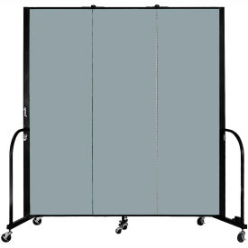 Portable Room Divider - 3 Panel - 6'H x 5'9"W - Grey Stone
