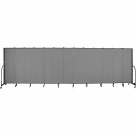 13 Panel Portable Room Divider, 6'8"H x 24'1"W, Fabric Color: Stone