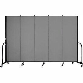 Portable Room Divider - 5 Panel - 6'H x 9'5"W - Stone