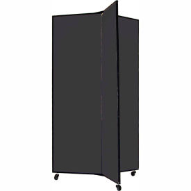 3 Panel Display Tower, 5'9" Height, Fabric - Black