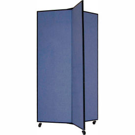 3 Panel Display Tower, 5'9"H, Fabric - Summer Blue