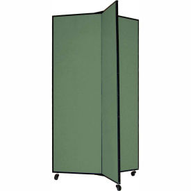 3 Panel Display Tower, 5'9"H, Fabric - Sea Green