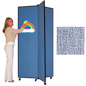 3 Panel Display Tower, 6'5"H, Fabric - Summer Blue
