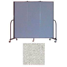3 Panel Portable Room Divider, 6'H x 5'9"W, Vinyl Color: Granite