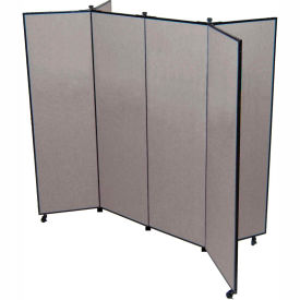 6 Panel Display Tower, 5'9"H, Fabric - Stone