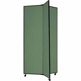 3 Panel Display Tower, 6'5"H, Fabric - Sea Green