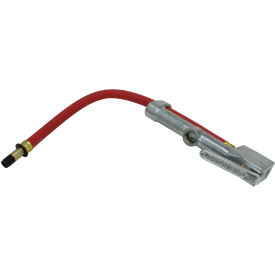 Straight Head Air Chuck Inflator Gauge, 10 to 160 PSI, 15" Hose