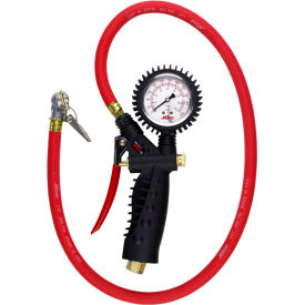 Pro Analog Pistol Grip Inflator Gauge & Ball Chuck with Clip, 230 PSI, 36" Hose