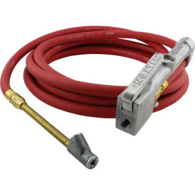 Dual Head Air Chuck Inflator Gauge, 10 to 160 PSI, 15' Hose