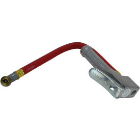 Single Head Chuck Bayonet Inflator Gauge, 10 to 120 PSI, 12" Hose