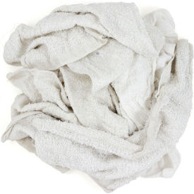 Reclaimed Terry Towel/Robe Rags, White, 10 Lbs.
