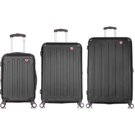 Intely 3-Piece Smart Hardside Luggage Set 20"/28"/32" - USB & Integrated Weight Scale - Black