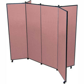 6 Panel Display Tower, 5'9"H, Fabric - Cranberry