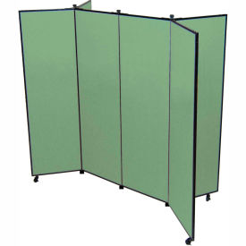 6 Panel Display Tower, 5'9" Height, Fabric - Sea Green
