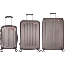 Intely 3-Piece Smart Hardside Luggage Set 20"/28"/32" - USB & Integrated Weight Scale - Gray