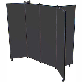 6 Panel Display Tower, 6'5"H, Fabric - Black