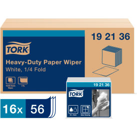 Heavy-Duty Paper Wiper 1/4 Fold, 13" x 12.5", White, 56/Pack, 16/Case - 192136