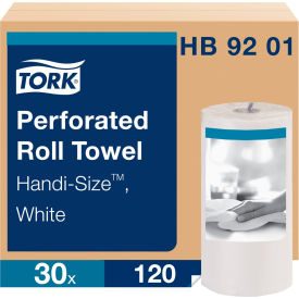 Handi-Size Perforated Roll Towel, 2-Ply, 11"W x 6 3/4"L, 120/Roll, White, 30/Case