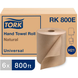 Universal Hardwound Roll Towel, 1-Ply, 7 4/5" W x 800ft, Natural, 6/Case