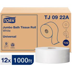 Universal Jumbo Bath Tissue, 2-Ply, White, 3.6" x 1000 ft, 8.8" Dia, 12/Case