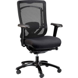 Mesh Chair with Titanium Base - Fabric - Black