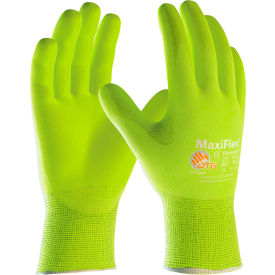 MaxiFlex Ultimate Hi-Vis Nylon/Lycra Glove, Nitrile Coated, Large