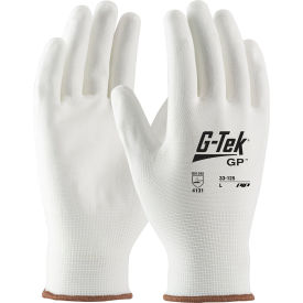 G-Tek GP General Duty Nylon Glove, Polyurethane Coated, White, XXL