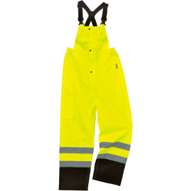 Class E Hi-Vis Rain Overalls, Lime, XL