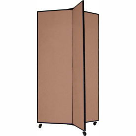 3 Panel Display Tower, 5'9"H, Fabric - Walnut