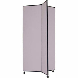 3 Panel Display Tower, 6'5"H, Fabric - Stone