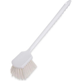 20 in. Utility Scrub Brush with Polyester Bristles, White
