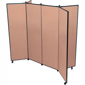 6 Panel Display Tower, 6'5"H, Fabric - Beech