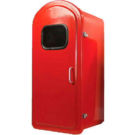 Fiberglass Outdoor Fire Extinguisher Cabinet, Surface Mount, 12-3/4"D, Red.