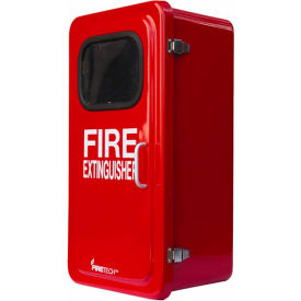 Fiberglass Outdoor Fire Extinguisher Cabinet, Surface Mount, 9"D, Red