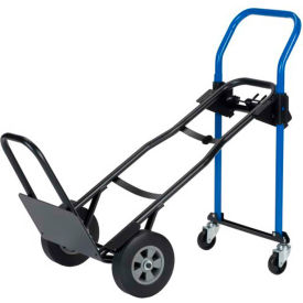3-in-1 Convertible Hand Truck - Solid Rubber & Nose Extension - 500 Lb. Cap