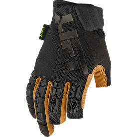 Framed Fingerless Work Glove, Brown/Black, XL, 1 Pair, GFD-17KBR1L