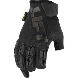 Framed Fingerless Work Gloves, Size Medium, 1 Pair, Black