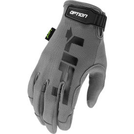 Work Glove, Gray, Synthetic Leather Palm, L, 1 Pair