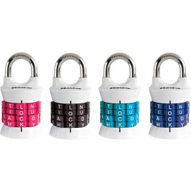 No. 1535DWD Word Combination Padlock - 15/16" Shackle - Assorted Colors
