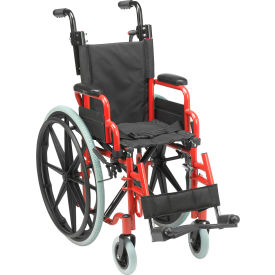 Wallaby Pediatric Folding Wheelchair, 12" Seat, Red