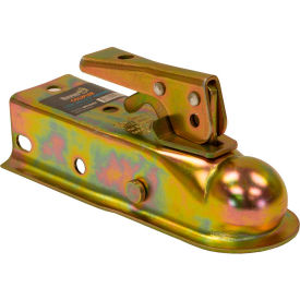 Straight Tongue Coupler w/ 2" Ball, 2-1/2" Channel, Zinc Plated