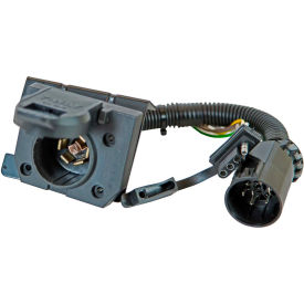 7-Way Dual-Plug Trailer Connector with 8 Inch Prewired Cable