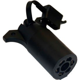 7-Way Flat to 4-Way Round Plastic Trailer Connector Adapter with LED Tester