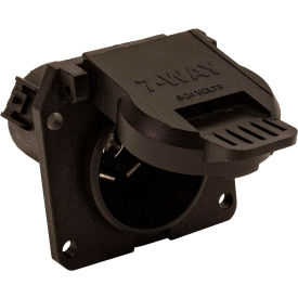7-Way Black Plastic Flat Pin Truck Receptable